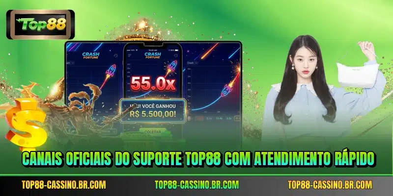Canais oficiais do suporte TOP88 com atendimento rápido